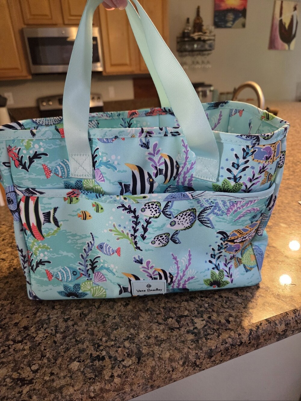 Vera Bradley Mint Aqua Ocean Print Tote
